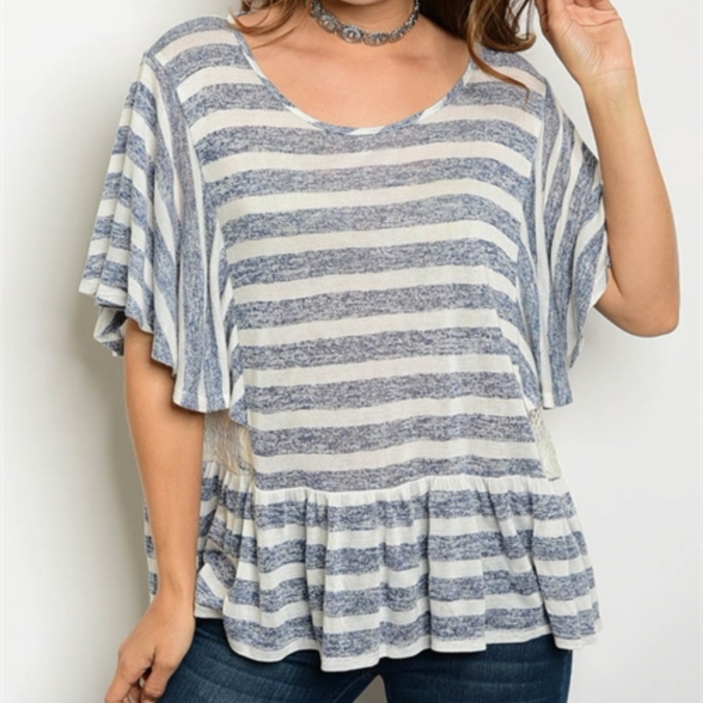 Peplum flutter sleeve Sweater